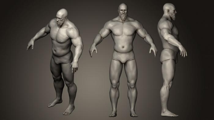 نموذج ثلاثي الأبعاد لآلة CNC تماثيل الناس نحت الجسم للذكور